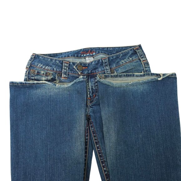 Silver Jeans Tuesday Flare Denim READ Womens 30x30.5 Low Rise Distressed - Picture 7 of 16